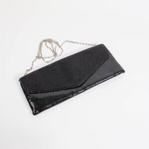 Jessica McClintock Black Metal Mesh Envelope Clutch